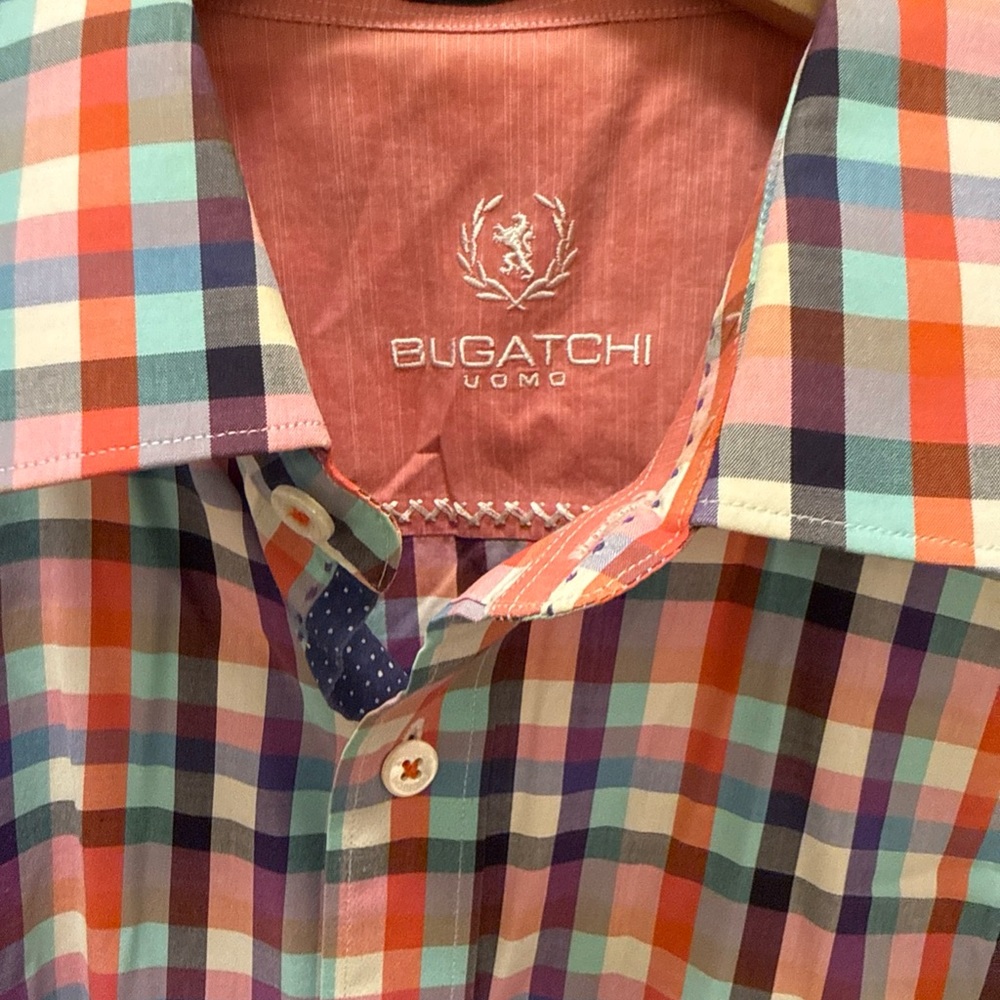 Bugatchi Multicolor Check Button-Down Shirt in Co… - image 3